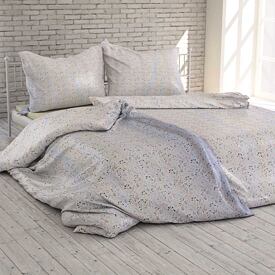 Linge de lit en coton, brindilles, blanc