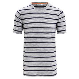T-shirt pour hommes Merino Blend Wave SS Tee Stripe Icebreaker, Metro