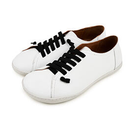 Baskets barefoot en cuir pour femme avec élastique Onyx, blanc