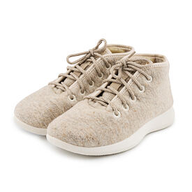Tennis montantes doublées en laine Woolee, beige