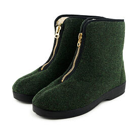 Chaussures chaudes en laine de mouton pour hommes, vert