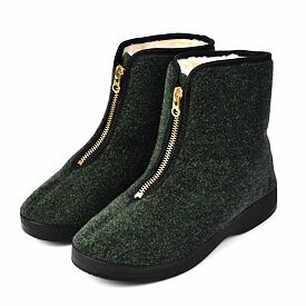 Chaussures chaudes en laine de mouton pour hommes, vert