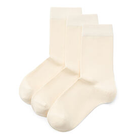 3 paires de chaussettes femme en coton, crème