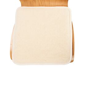 Galette de chaise en laine de mouton blanche naturelle