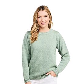 Pull à encolure ronde en mérinos Supersoft pour femmes, turquoise