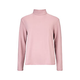 Sweat-shirt en coton à col roulé pour femmes, rose