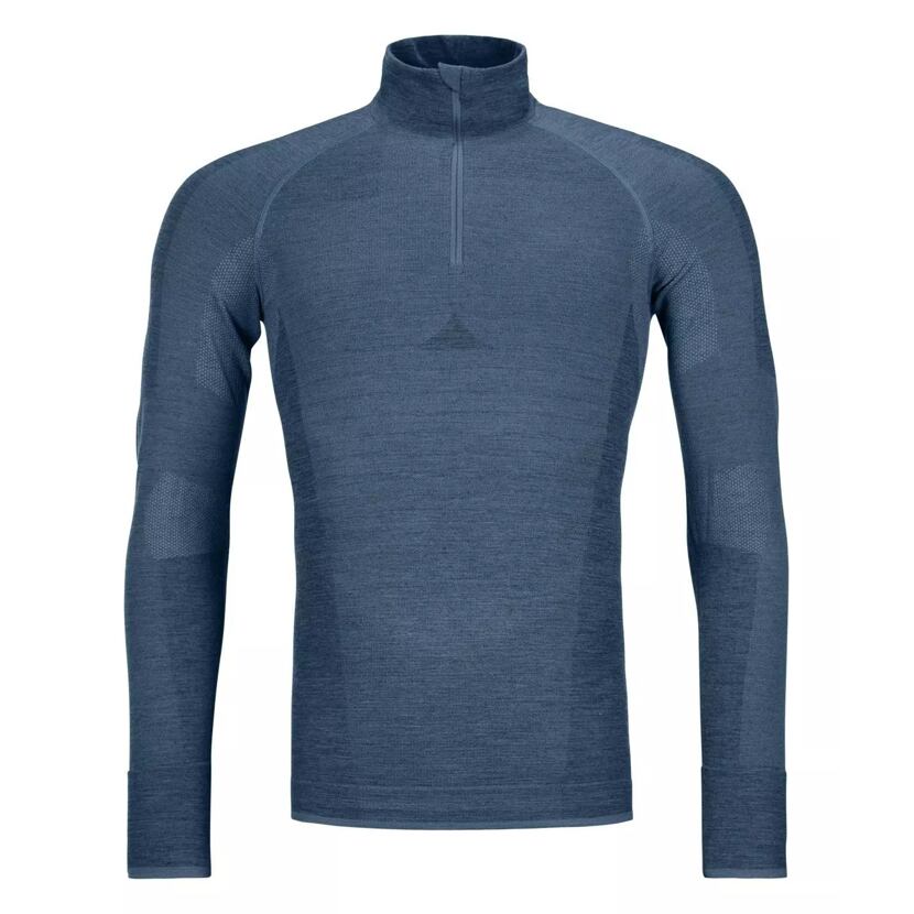T-shirt Merino 230 Competition Zip Neck Ortovox petrol blue pour hommes