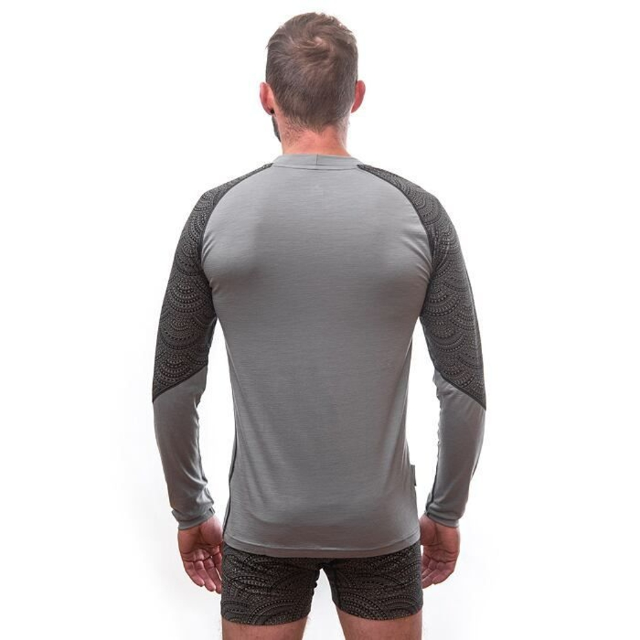 T-shirt fonctionnel pour hommes longues manches Sensor Merino Impress gris/maori