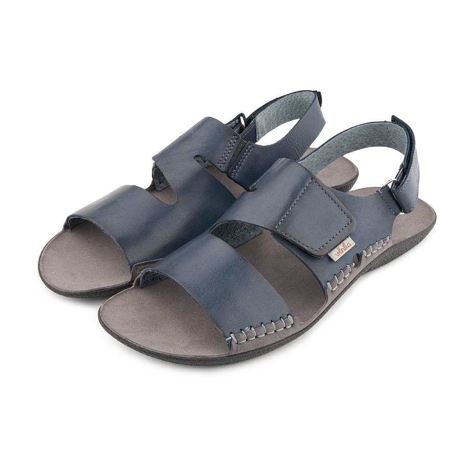 Sandales Vincent en cuir foncé pour hommes, bleu