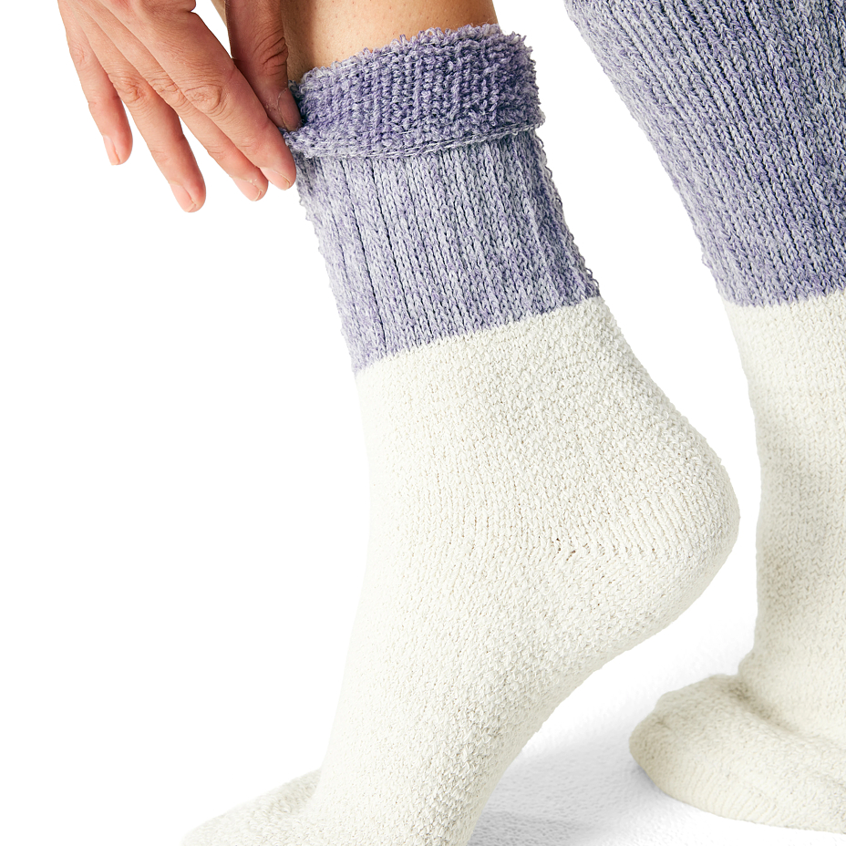 Chaussettes en laine de mouton mérinos prollongées violet