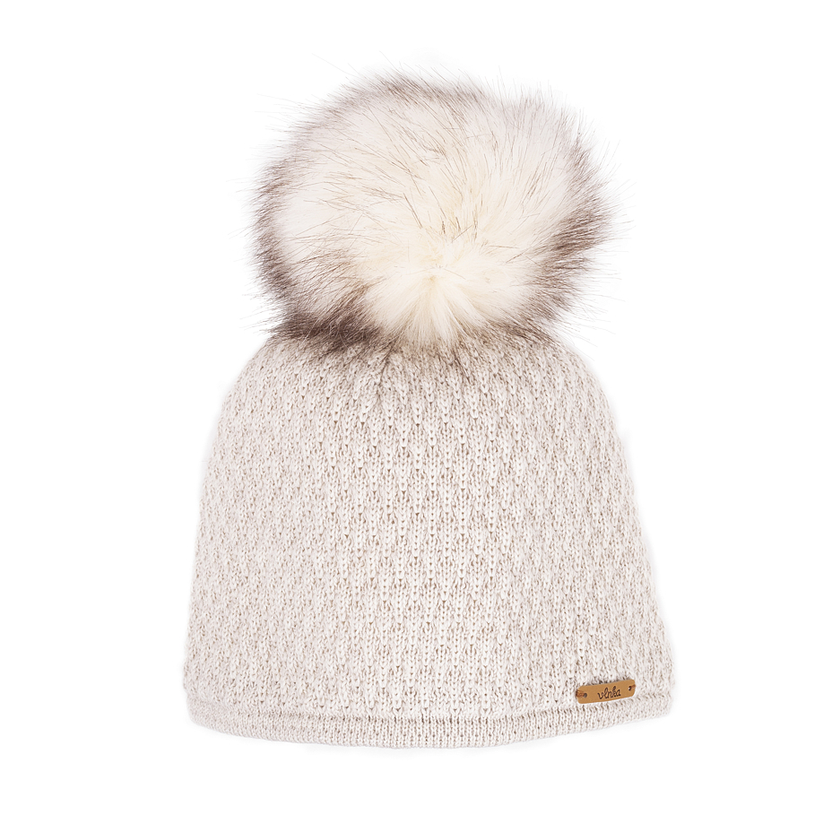 Bonnet en laine Vlnka V01 blanc naturel