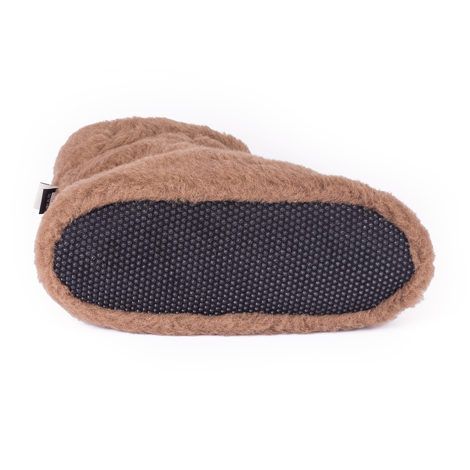 Chaussons de télévision en laine de mouton, marron