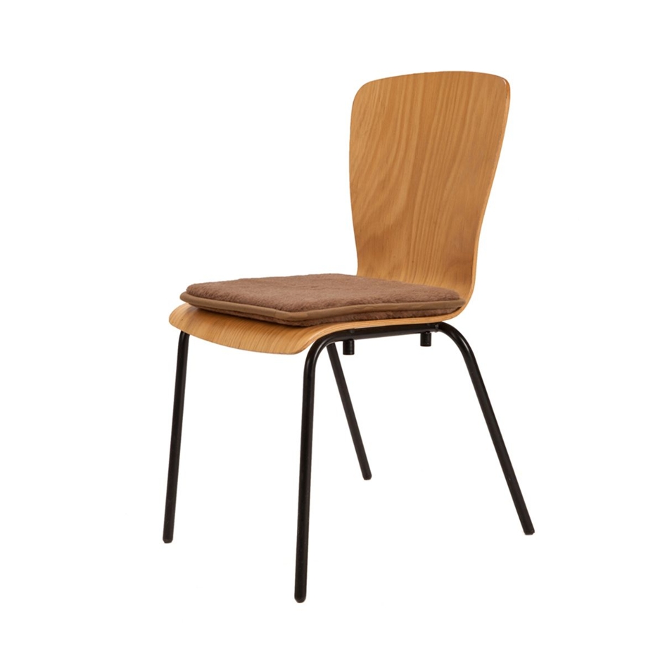 La galette de chaise en laine de mouton marron
