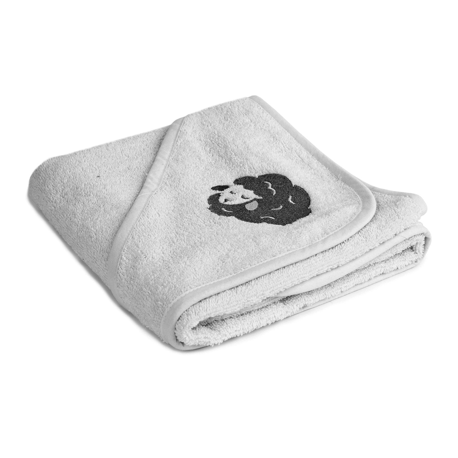 Serviette de bain avec capuchon pour enfants couleur grise