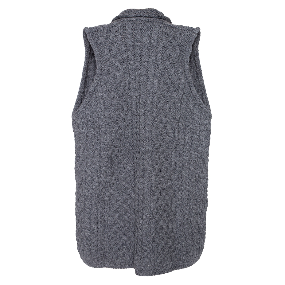 Vlnka, gilet en laine naturelle pour femmes gris foncé