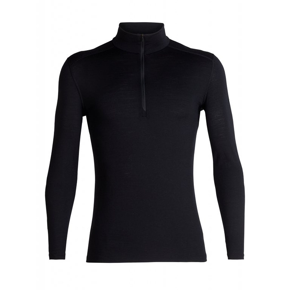 T-shirt fonctionnel à fermeture éclair en mérinos pour hommes 200 Oasis Icebreaker noir