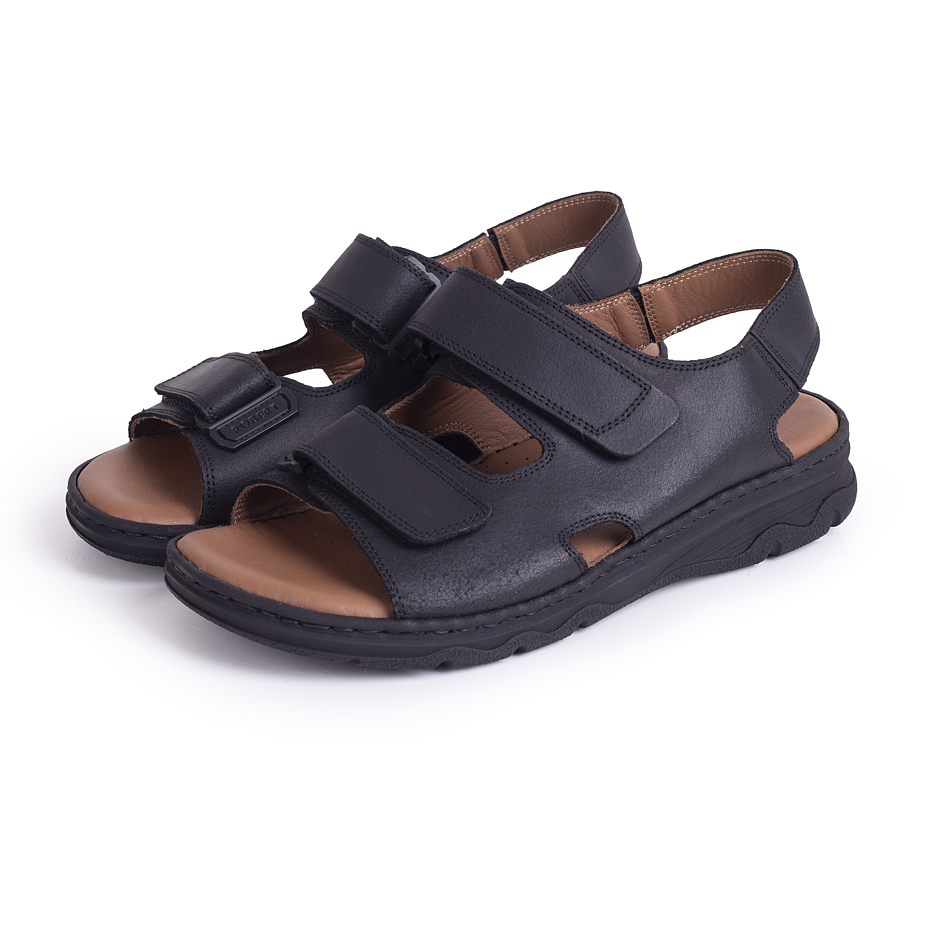 Sandales en cuir pour hommes « Robert » brun foncé