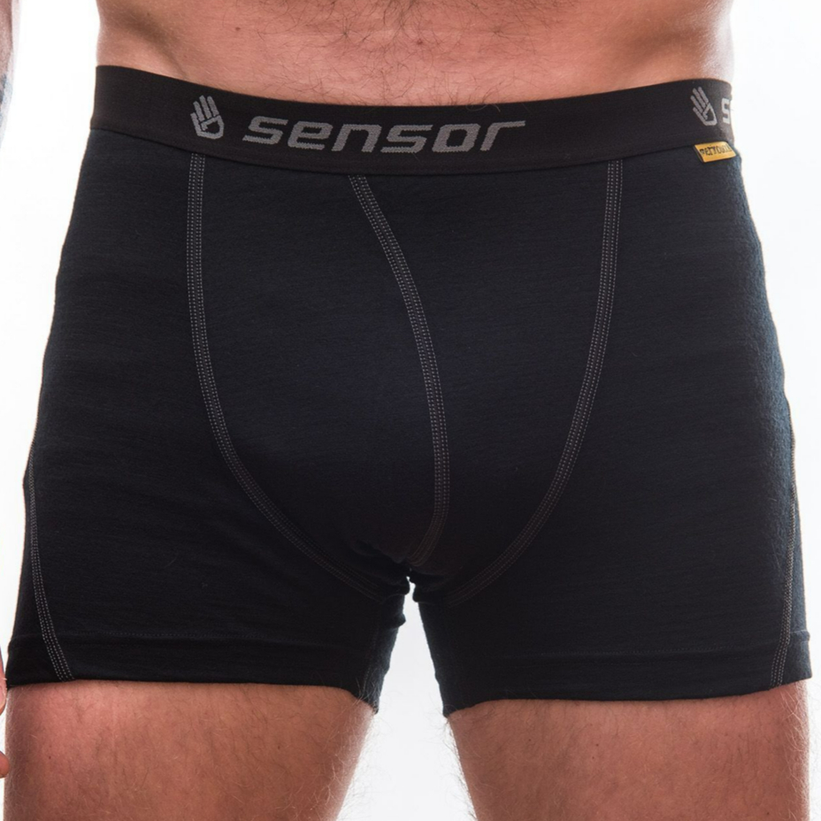 Caleçon fonctionnel pour hommes Sensor Merino Active noir