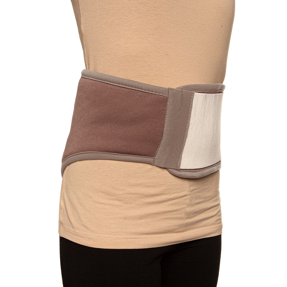 Ceinture lombaire avec élastique, en laine Mérinos et laine de chameau, marron