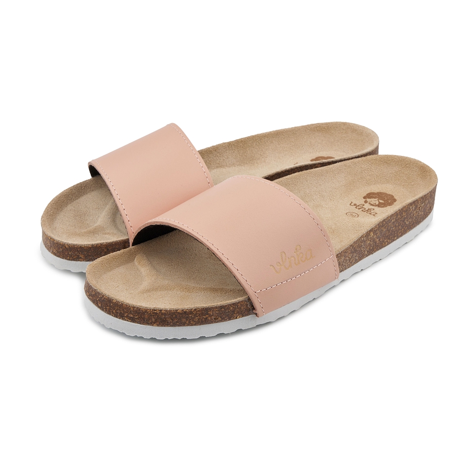 Claquettes anatomiques en liège pour femmes Mules, rose