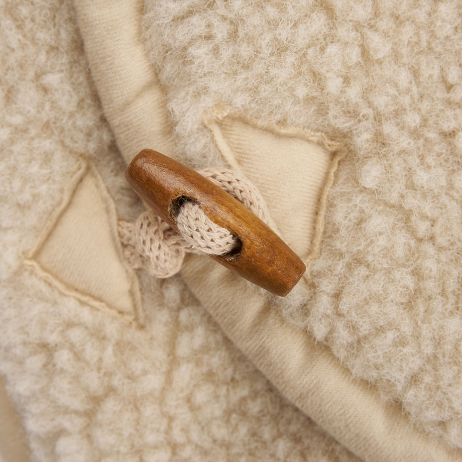 L'emmaillotement en laine pour bébé avec capuchon, beige