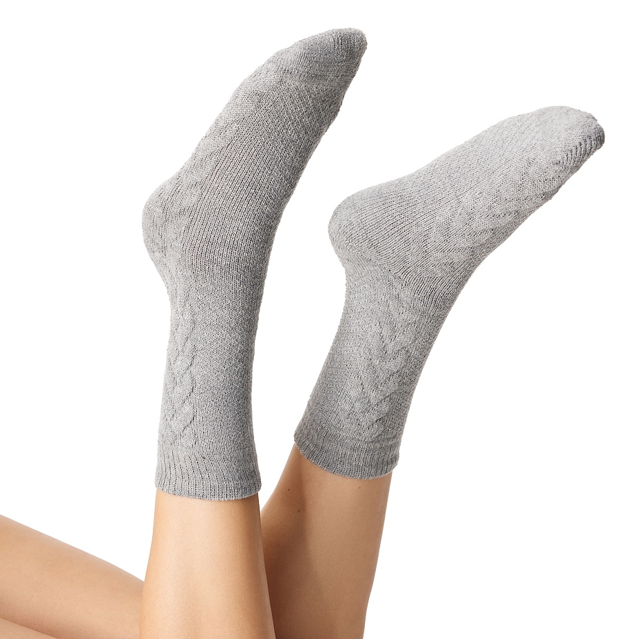 Chaussettes traditionnelles en laine de mouton Merino gris