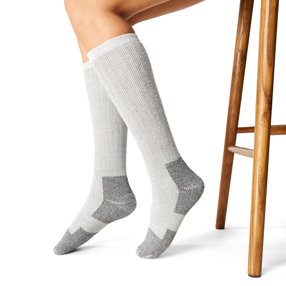 Chaussettes hautes avec laine de mouton mérinos, Beskides, gris