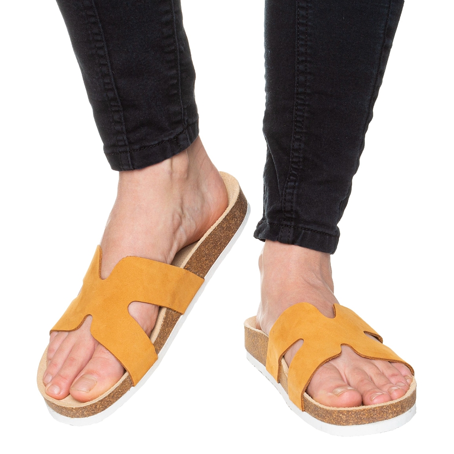 Claquettes anatomiques en liège pour femmes Zora, beige