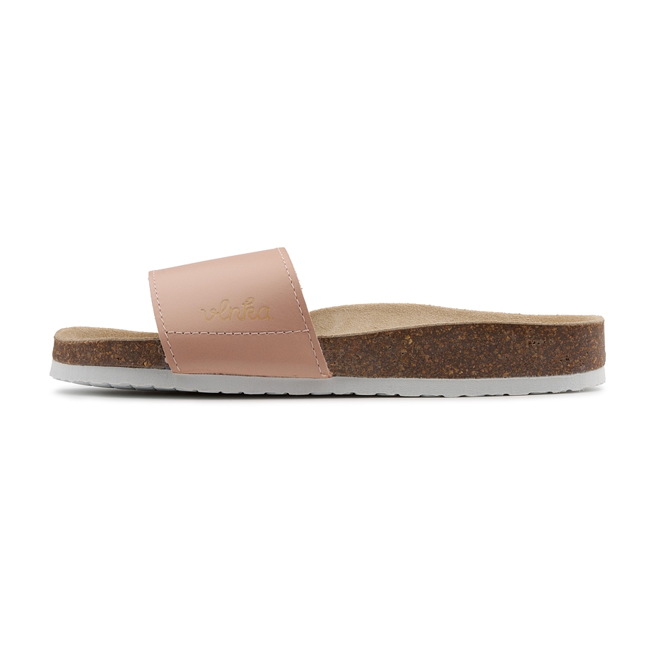 Claquettes anatomiques en liège pour femmes Mules, rose