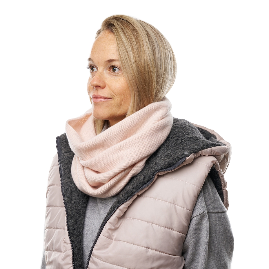 Couvre-cou en laine mérinos Supersoft avec cachemire Komin, rose clair