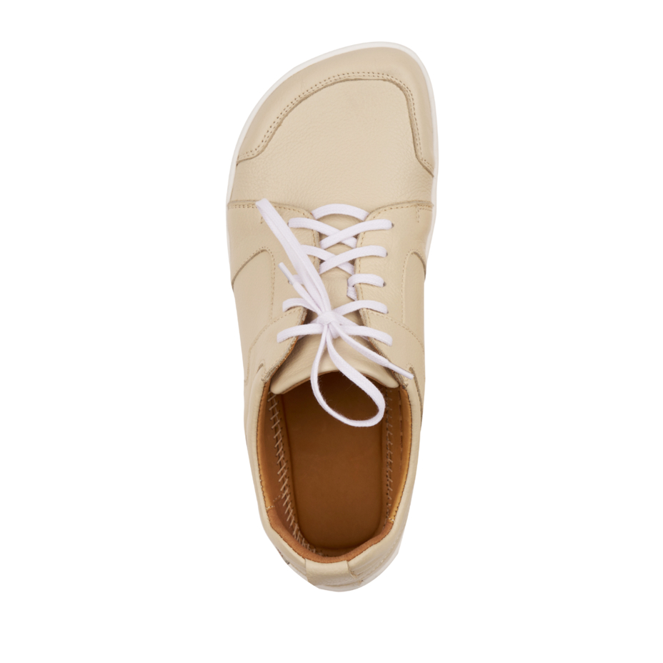 Tennis barefoot Sacha en cuir, beiges
