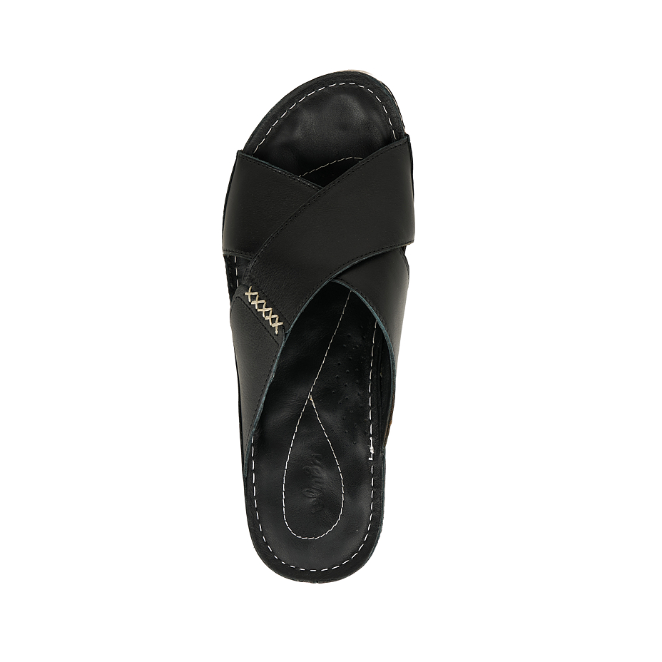 Mules de massage en cuir Lyra, noir