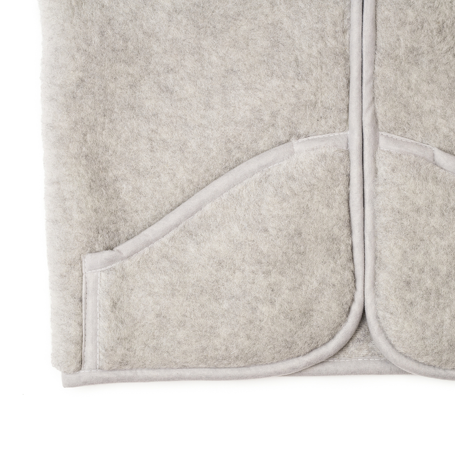 Gilet à col en laine de mouton en gris clair