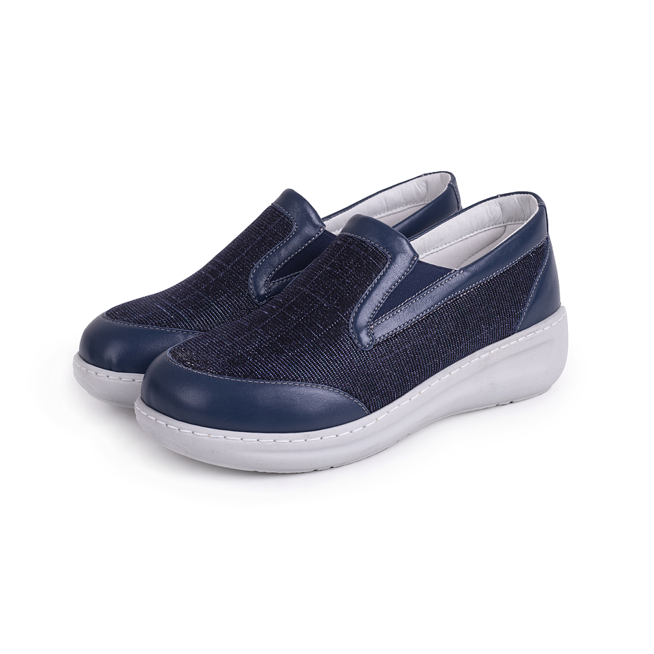 Ballerines en cuir pour femmes Jolana, bleu