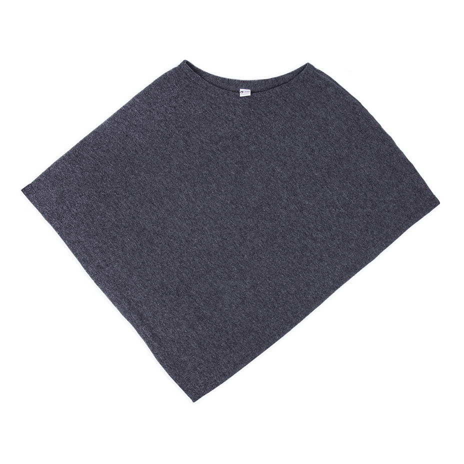 Poncho en laine gris foncé