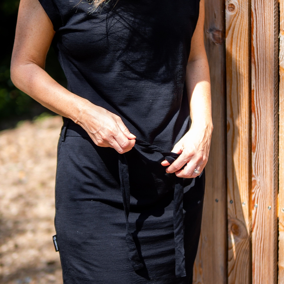Robe d'été pour femme Sensor Merino Active, noir