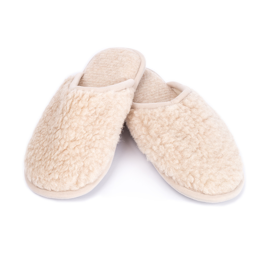 Pantoufles en laine, naturelle