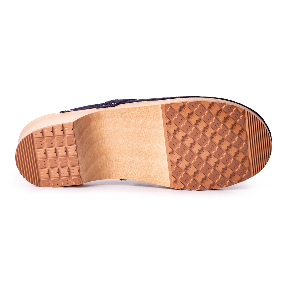 Sabots anatomiques pour femmes en cuir brossé, bleu