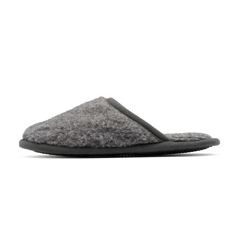 Pantoufles en laine, gris foncé