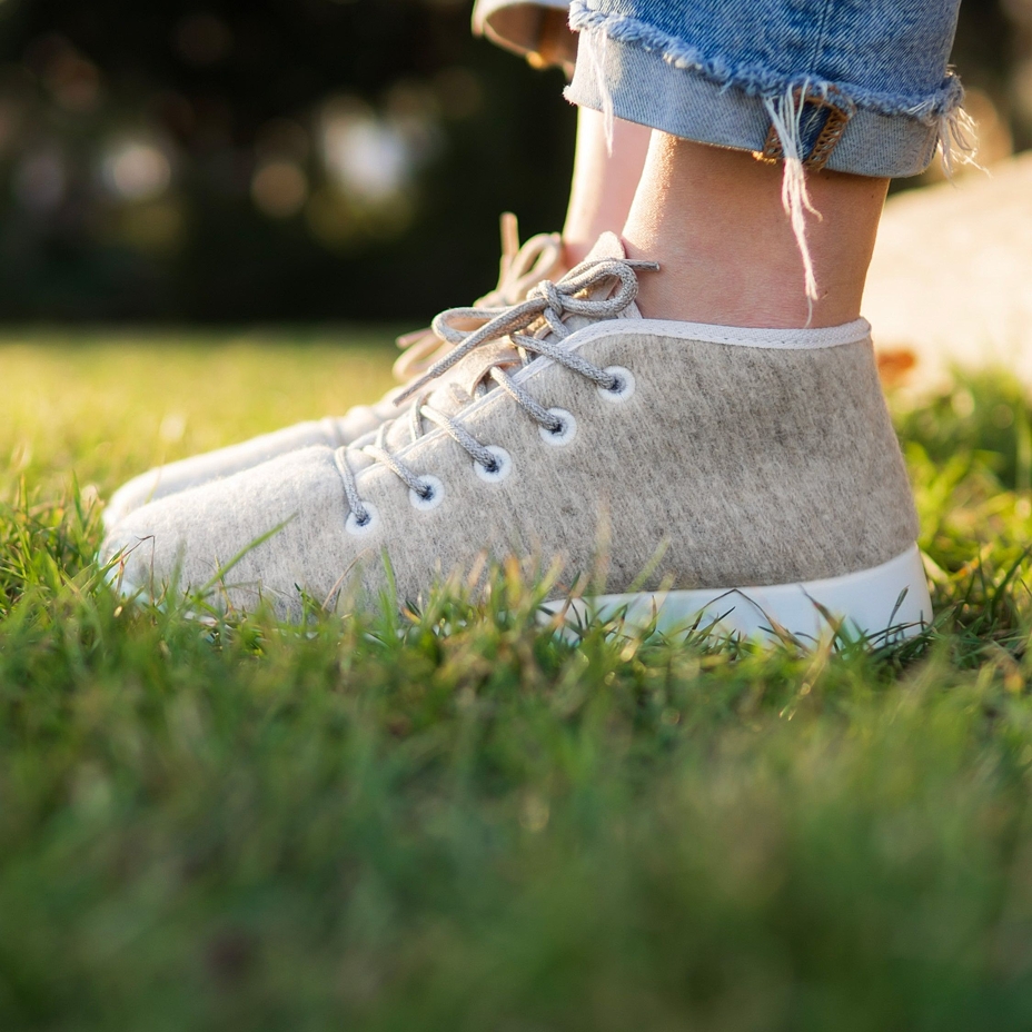 Tennis montants en laine Woolee beige
