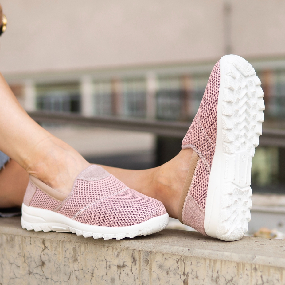 Baskets en gel respirantes pour femmes, rose