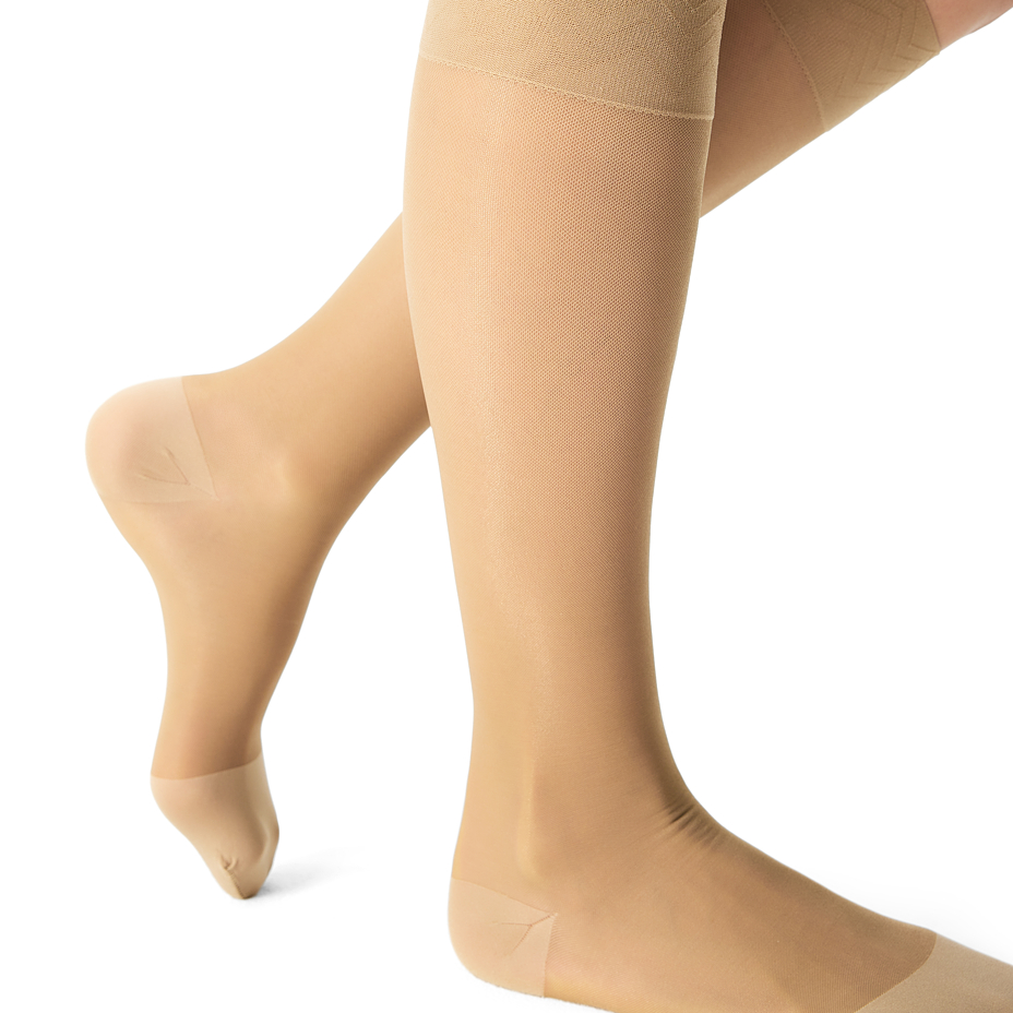 Chaussettes hautes de compression médicales, beige