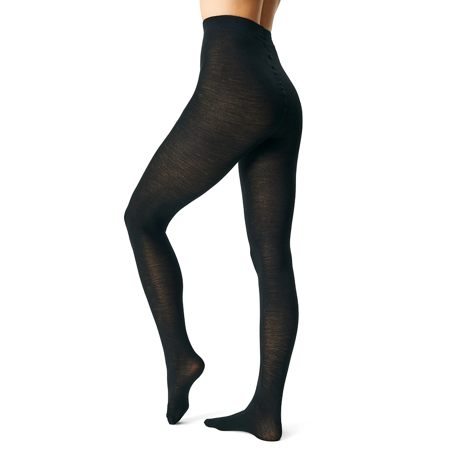 Collant en laine mérinos Woolee, noir