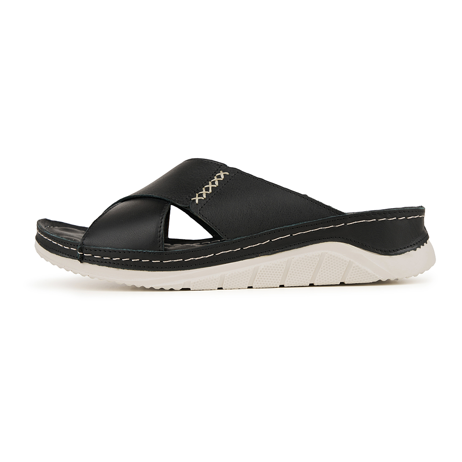 Mules de massage en cuir Lyra, noir