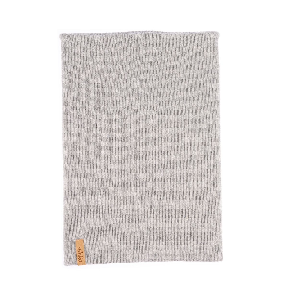 Cache-cou en laine Vlnka N02 gris clair