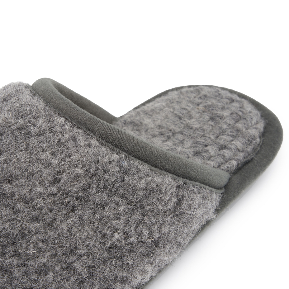 Pantoufles en laine, gris foncé