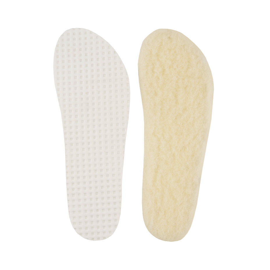 Semelles de chaussures barefoot en laine de mouton