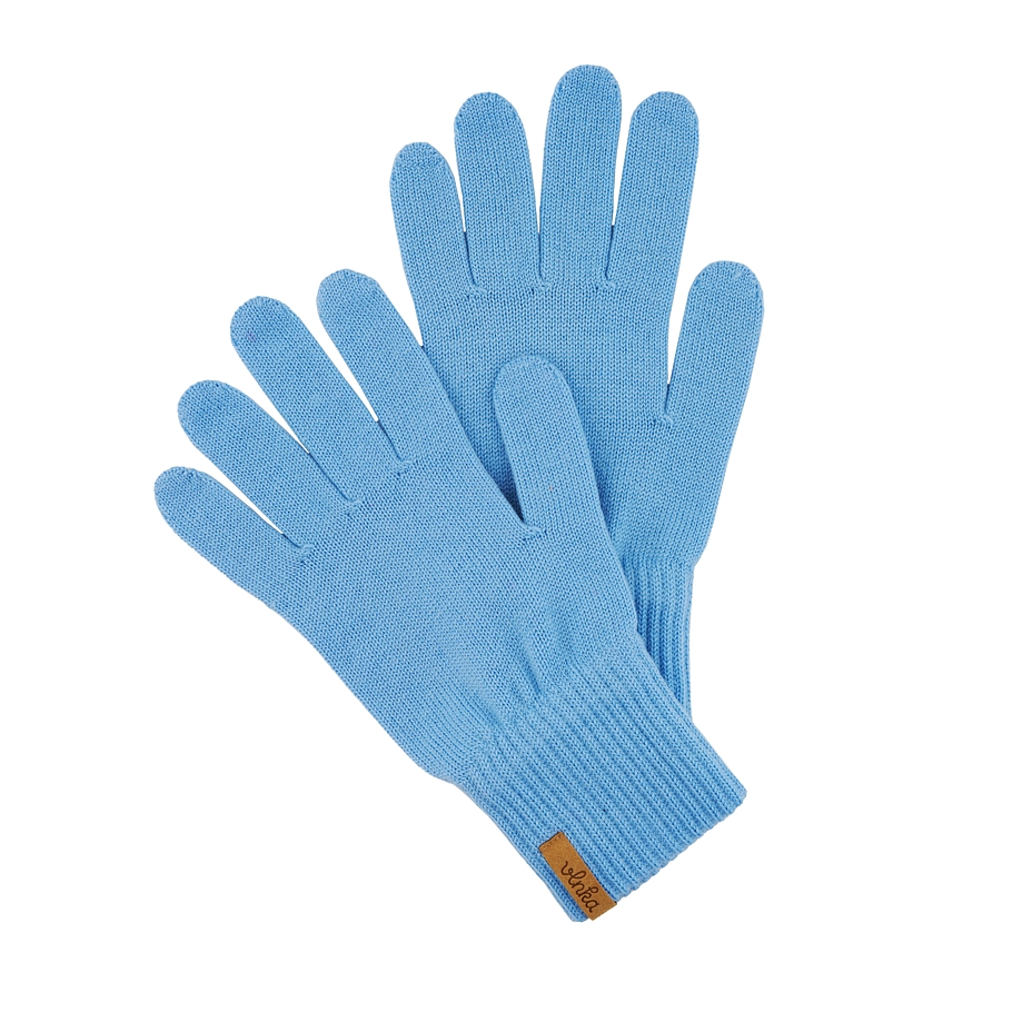 Gants à doigts en laine Mérinos bleus