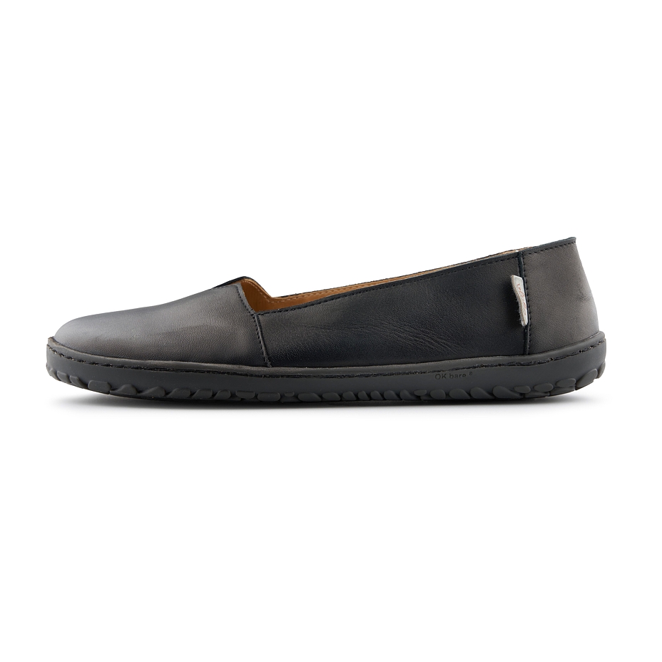 Ballerines barefoot en cuir pour femmes Odeta, noir