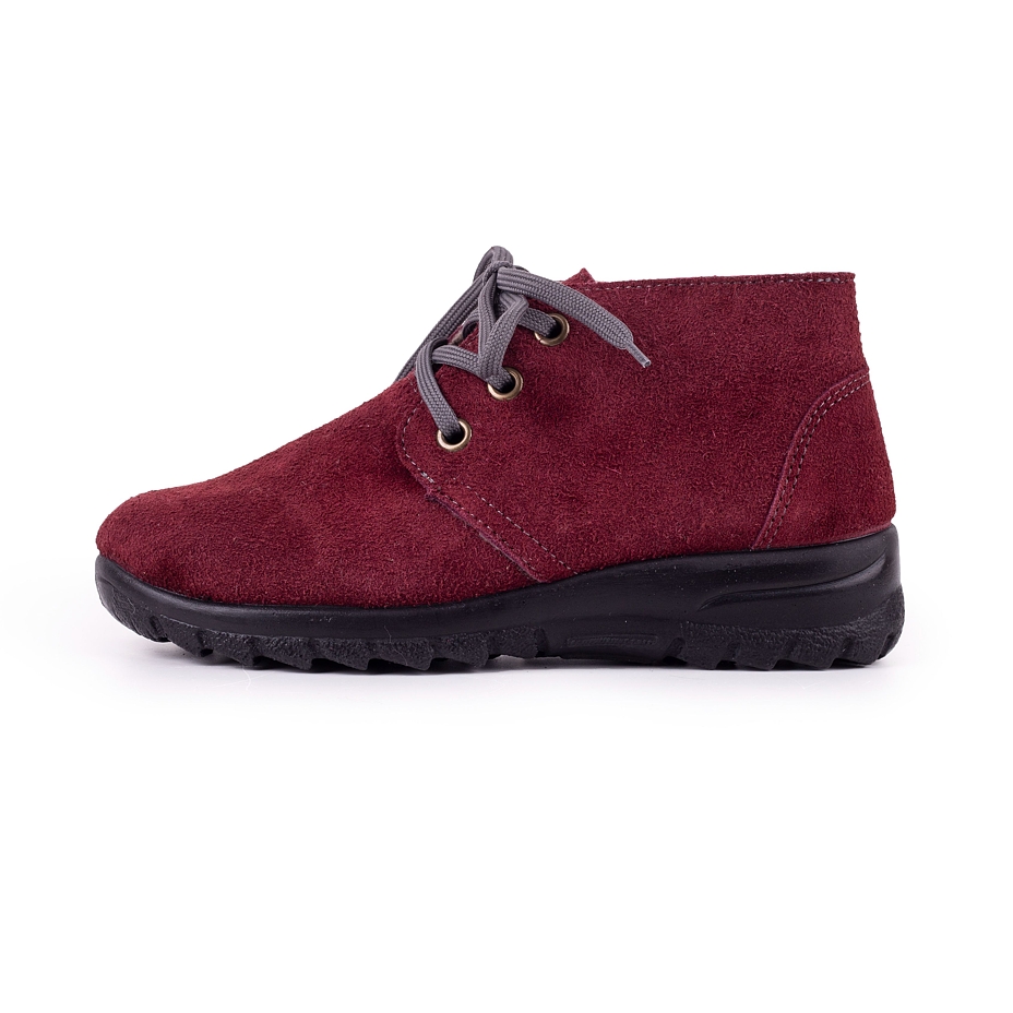 Bottines en cuir avec le feutre de laine pour femmes Blanka, rouge